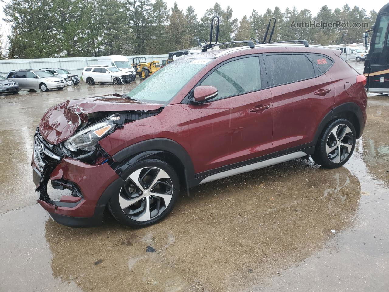 2017 Hyundai Tucson Limited Maroon vin: KM8J3CA25HU523155