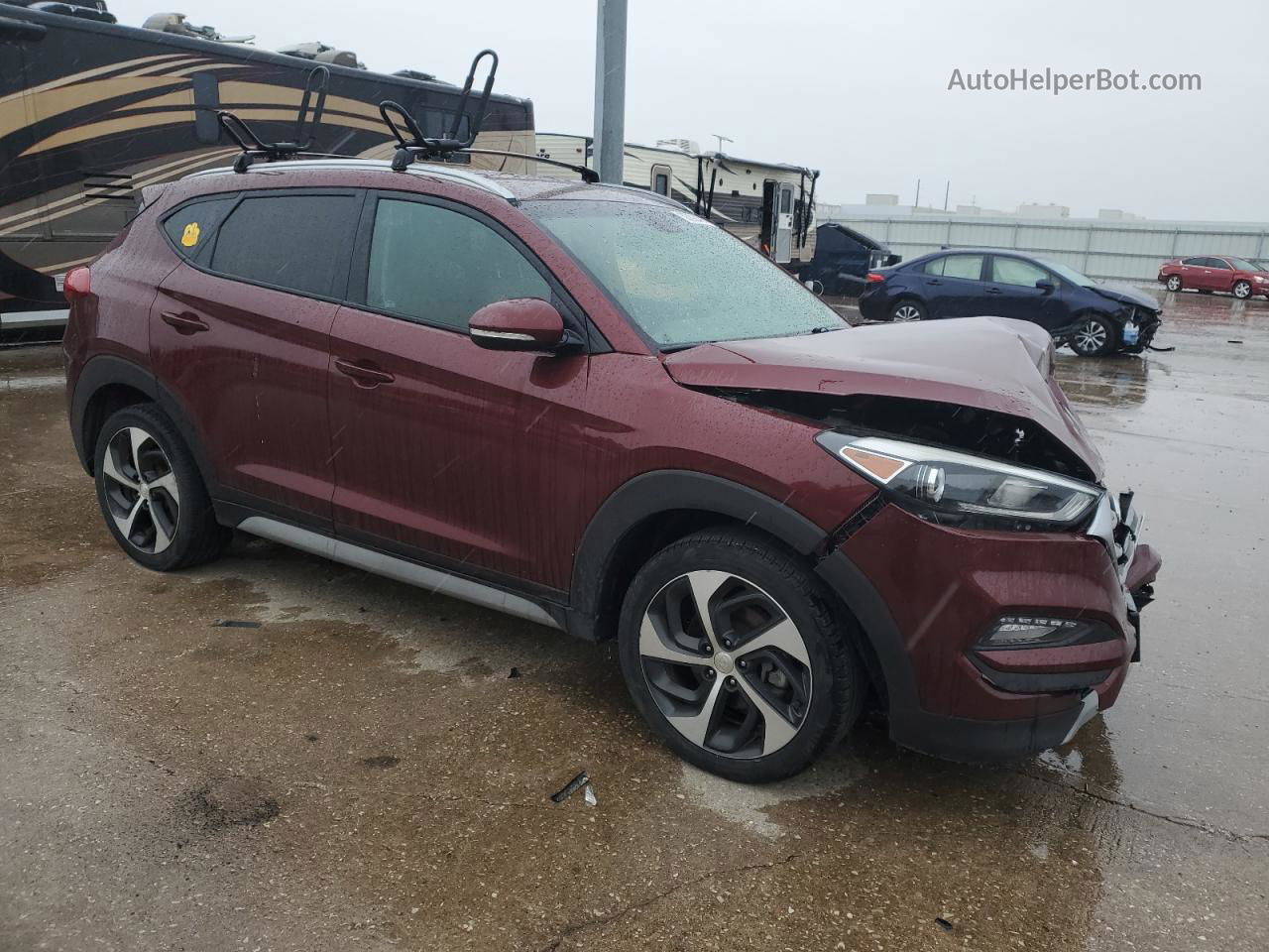 2017 Hyundai Tucson Limited Maroon vin: KM8J3CA25HU523155