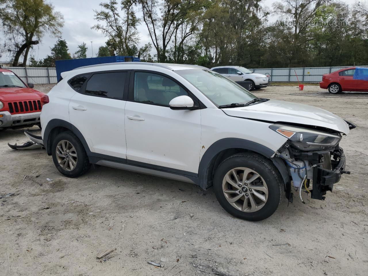 2017 Hyundai Tucson Limited White vin: KM8J3CA26HU285087