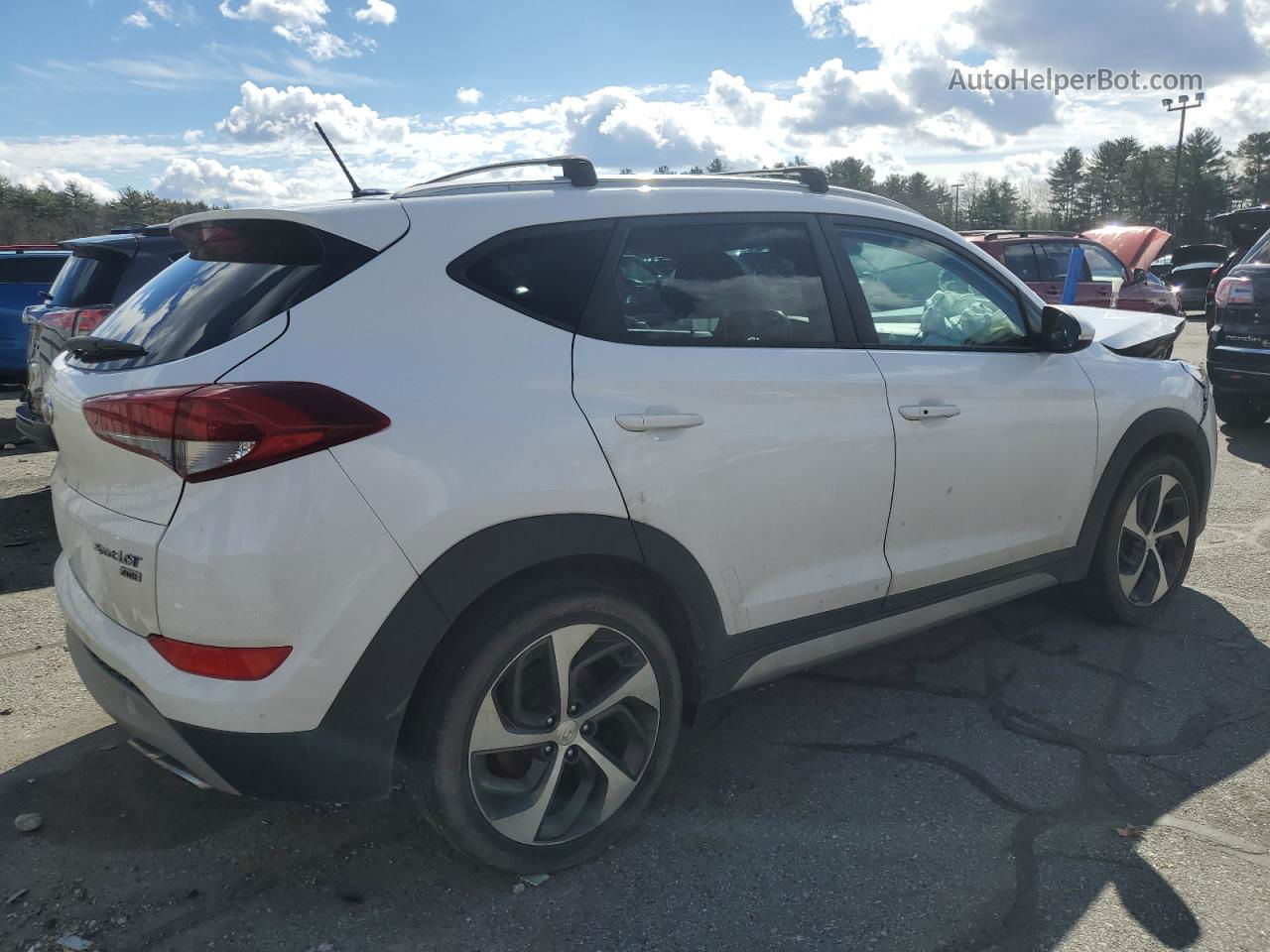 2017 Hyundai Tucson Limited White vin: KM8J3CA26HU352884