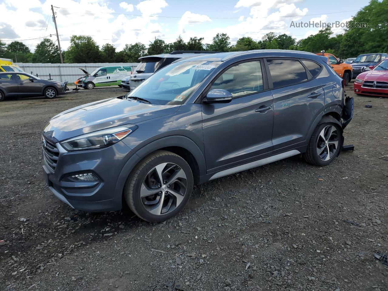 2017 Hyundai Tucson Limited Серый vin: KM8J3CA27HU404457