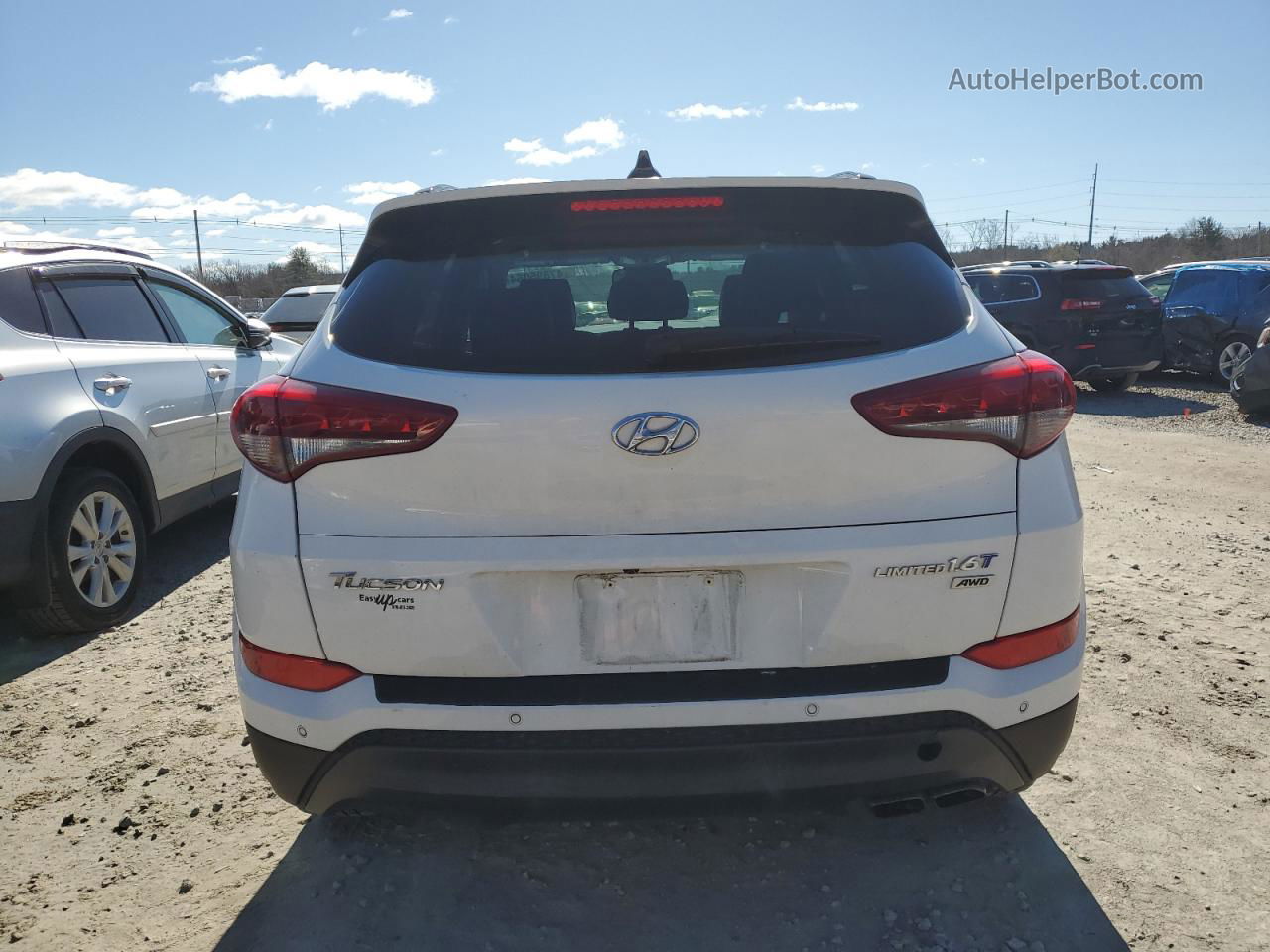 2016 Hyundai Tucson Limited White vin: KM8J3CA2XGU078605