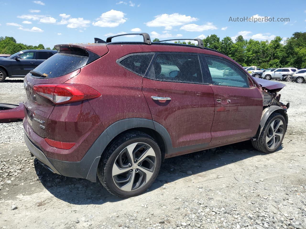 2016 Hyundai Tucson Limited Темно-бордовый vin: KM8J3CA2XGU085425