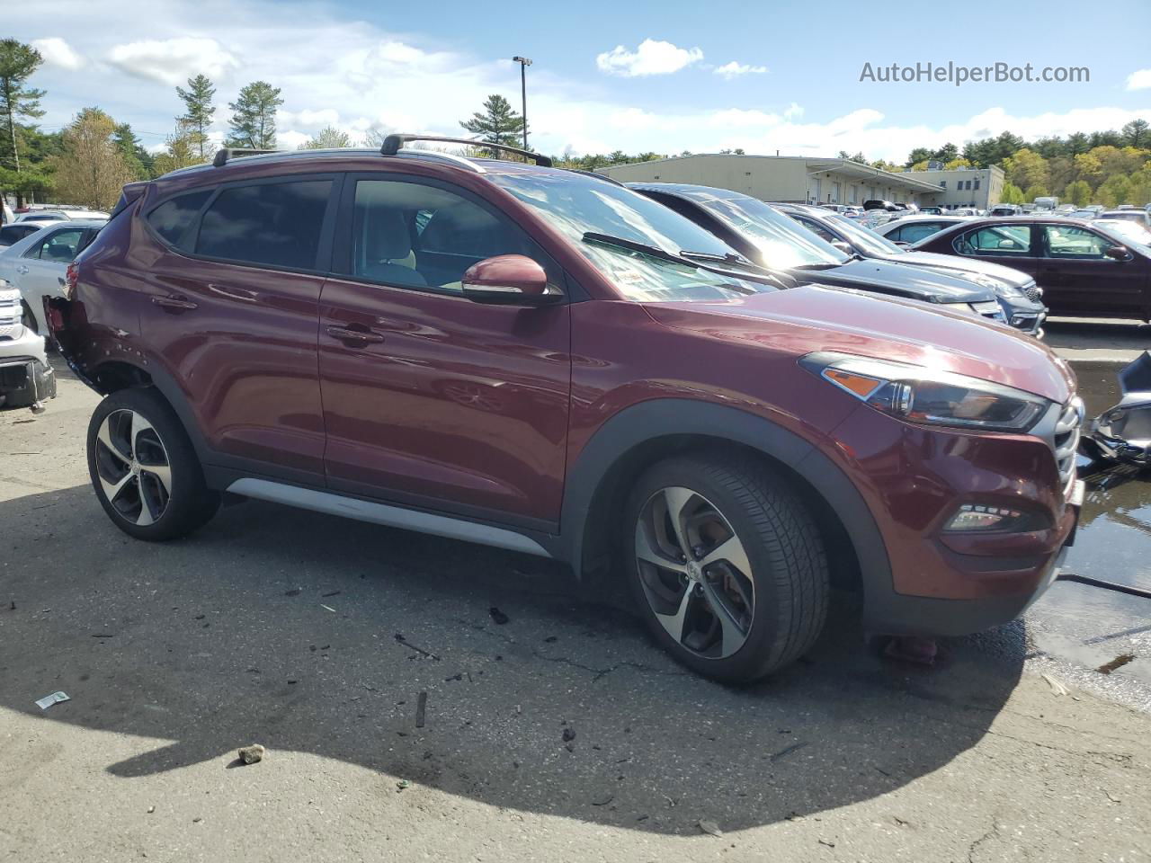 2017 Hyundai Tucson Limited Темно-бордовый vin: KM8J3CA2XHU414318