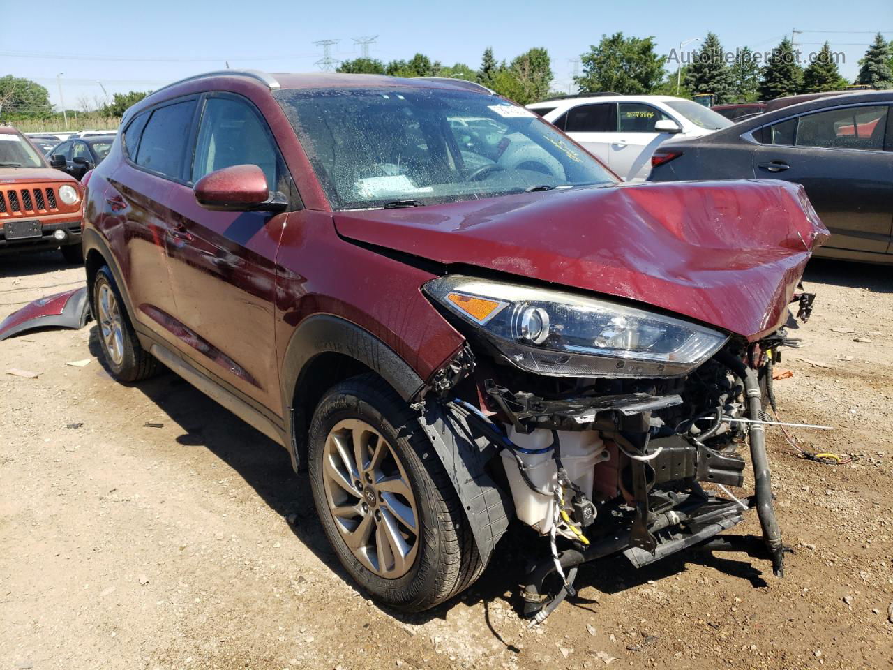 2017 Hyundai Tucson Limited Burgundy vin: KM8J3CA41HU312603