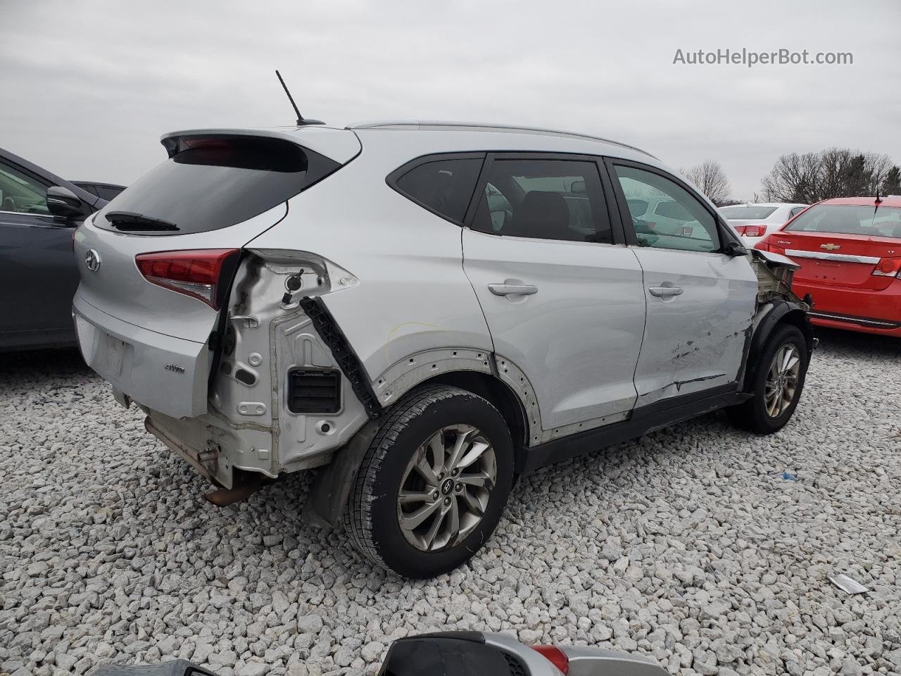 2017 Hyundai Tucson Limited Серебряный vin: KM8J3CA41HU400535