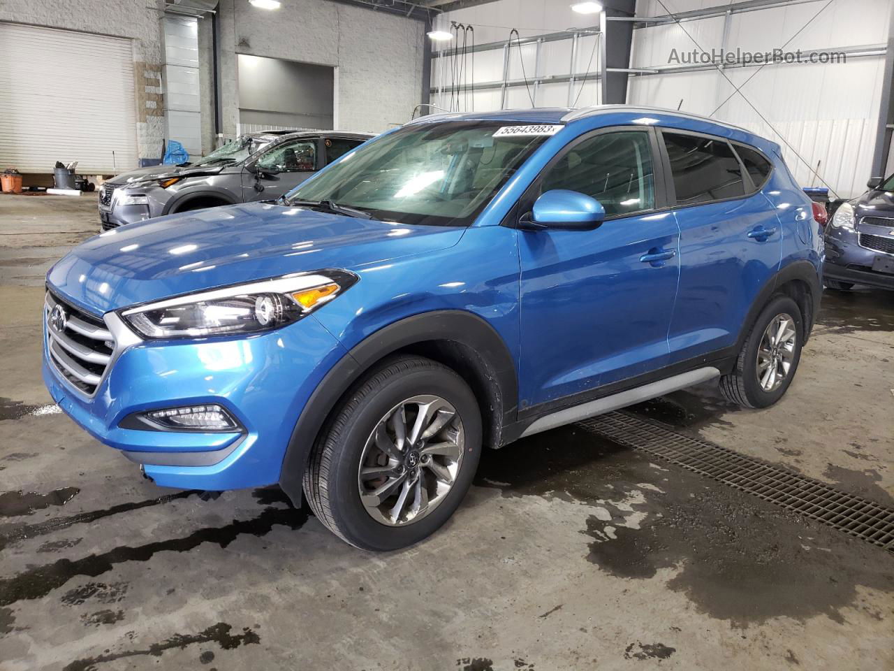 2017 Hyundai Tucson Limited Синий vin: KM8J3CA44HU418091