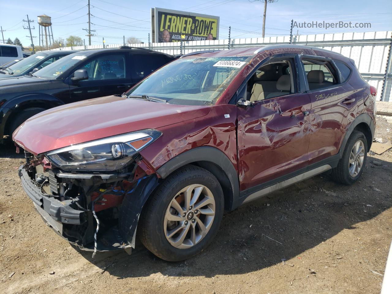 2017 Hyundai Tucson Limited Burgundy vin: KM8J3CA45HU312555