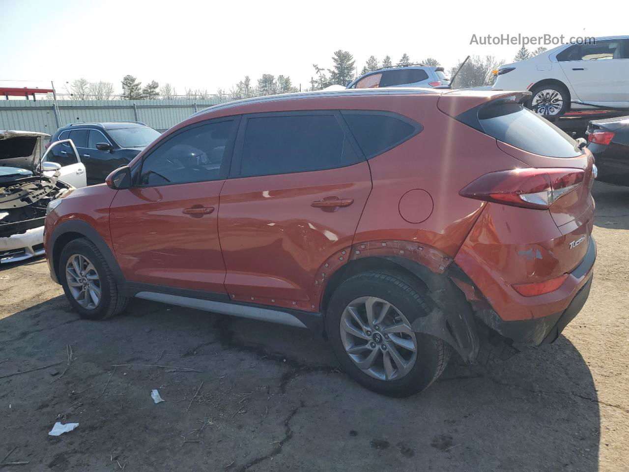 2017 Hyundai Tucson Limited Оранжевый vin: KM8J3CA45HU430170