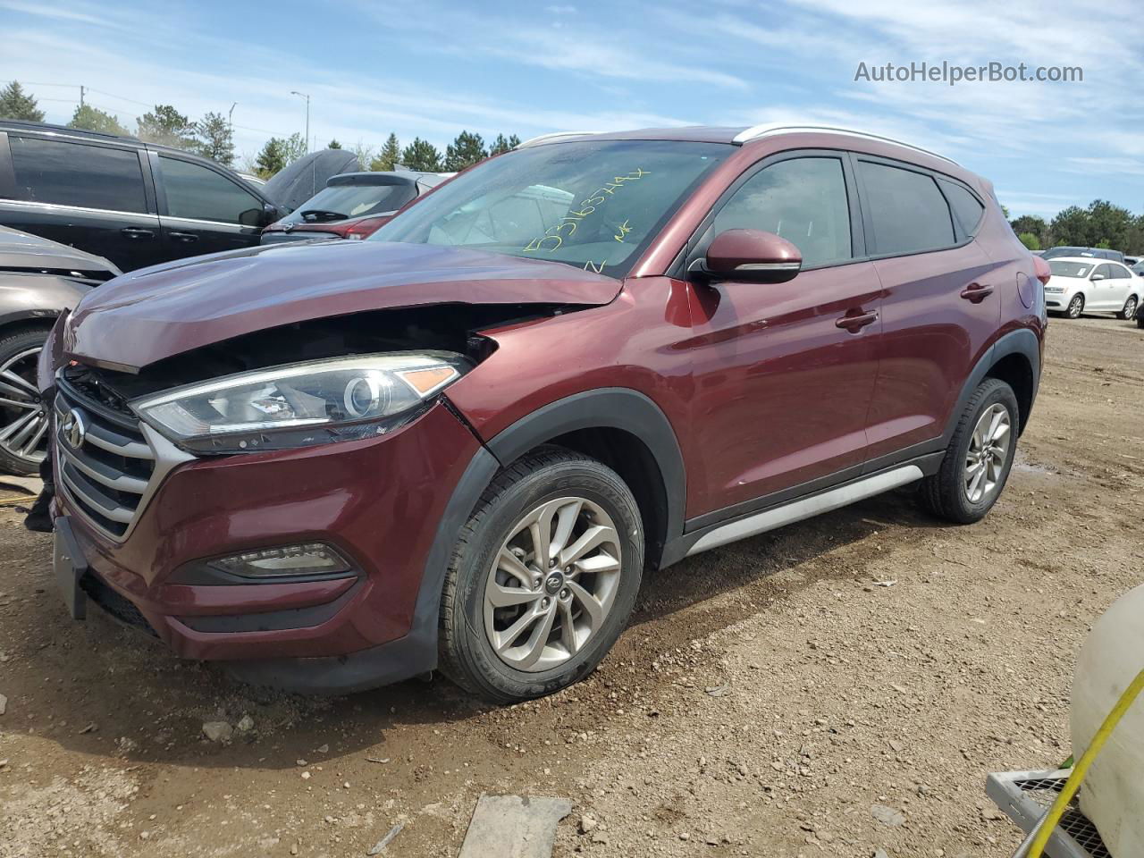 2017 Hyundai Tucson Limited Красный vin: KM8J3CA45HU445459