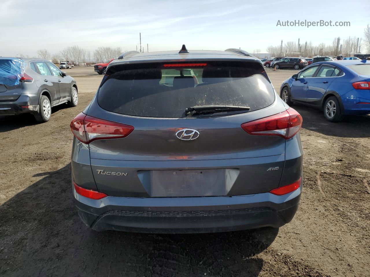 2017 Hyundai Tucson Limited Серый vin: KM8J3CA45HU572700