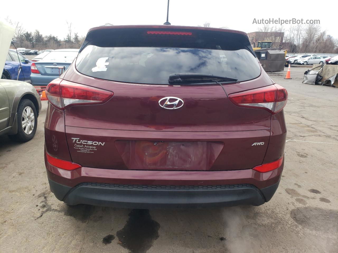 2017 Hyundai Tucson Limited Burgundy vin: KM8J3CA46HU401289