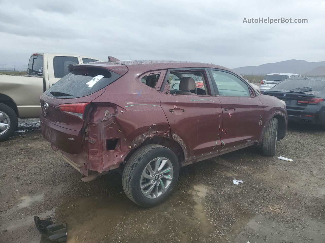 2018 Hyundai Tucson Sel Burgundy vin: KM8J3CA46JU653162