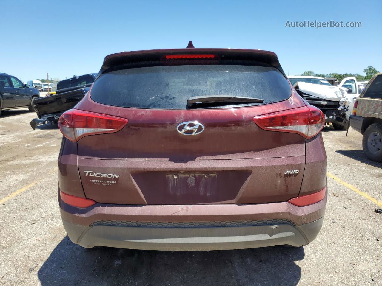 2018 Hyundai Tucson Sel Maroon vin: KM8J3CA47JU650092