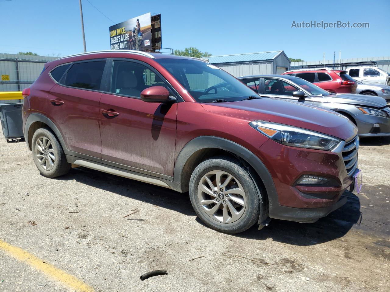 2018 Hyundai Tucson Sel Maroon vin: KM8J3CA47JU650092