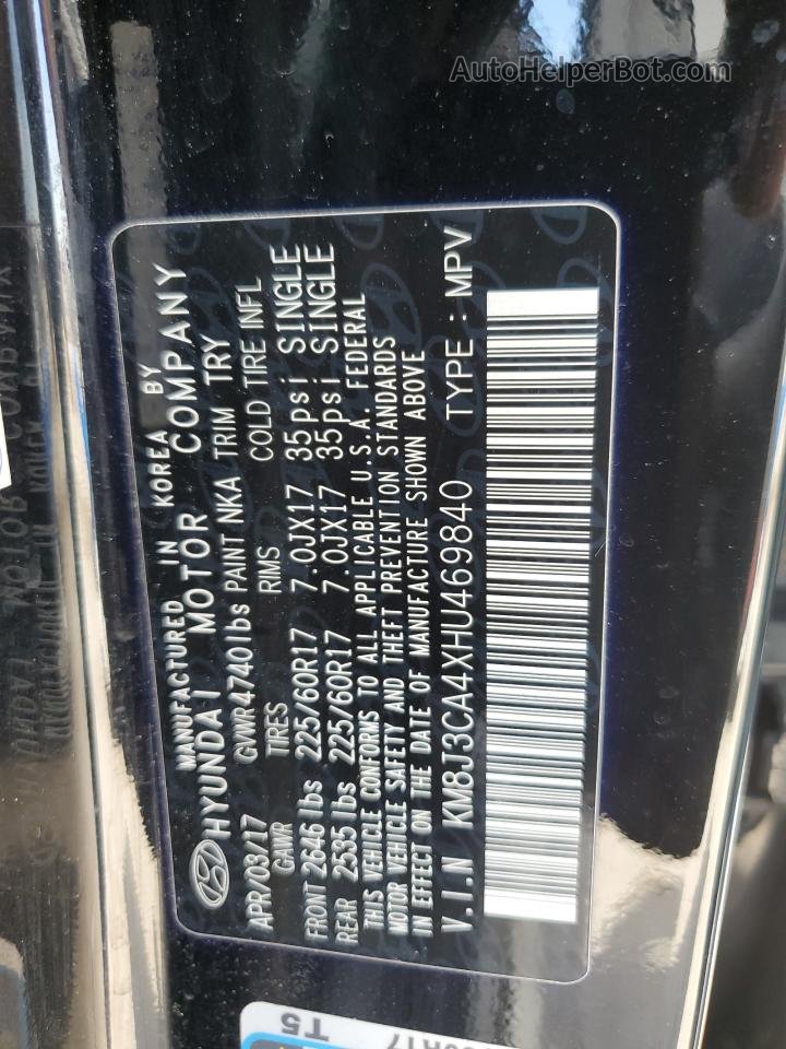 2017 Hyundai Tucson Limited Black vin: KM8J3CA4XHU469840