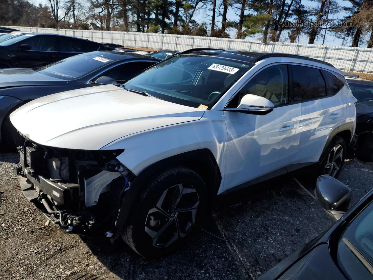 2022 Hyundai Tucson Limited White vin: KM8JECA17NU040831