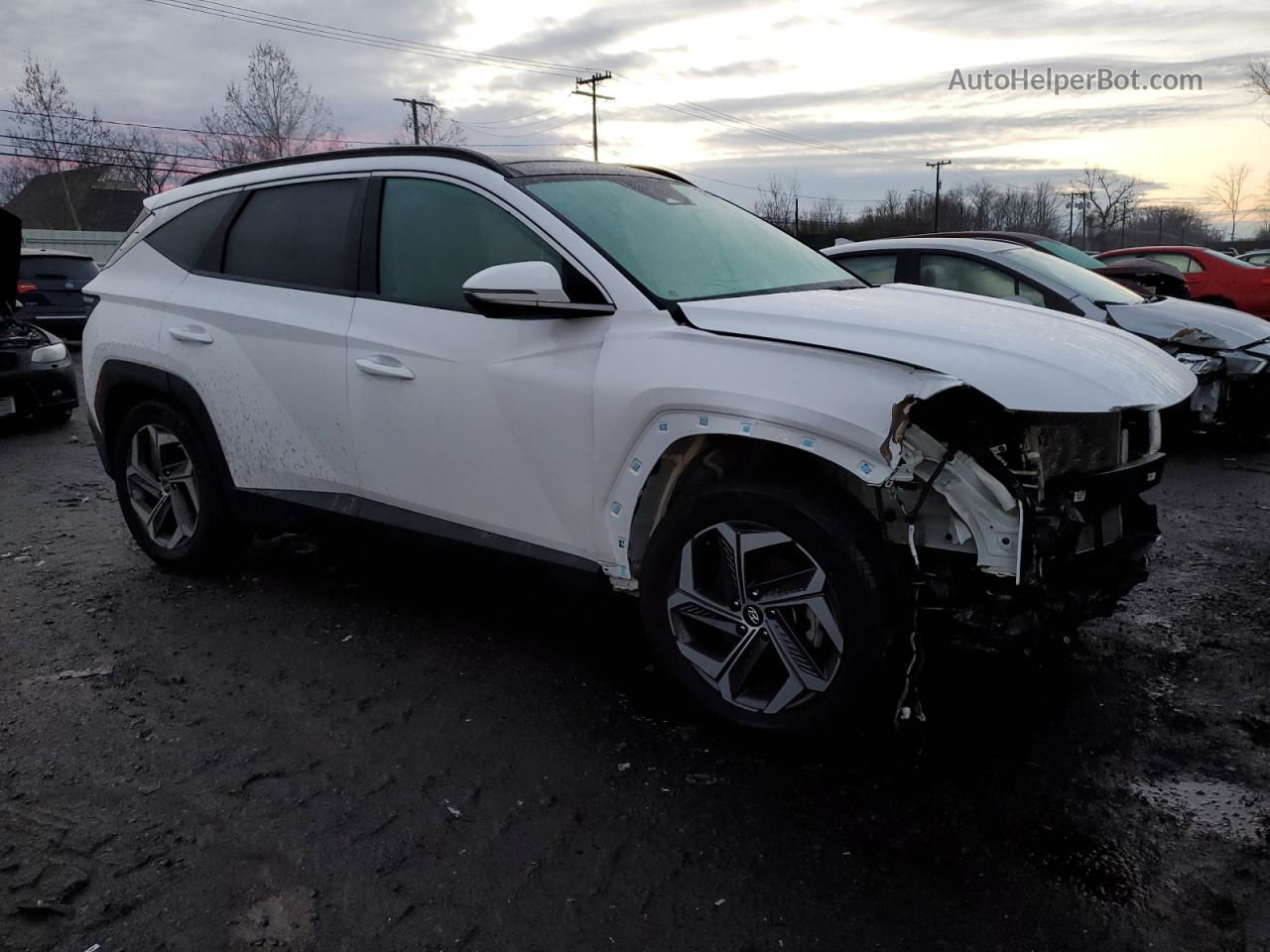 2022 Hyundai Tucson Limited White vin: KM8JECAE4NU065799