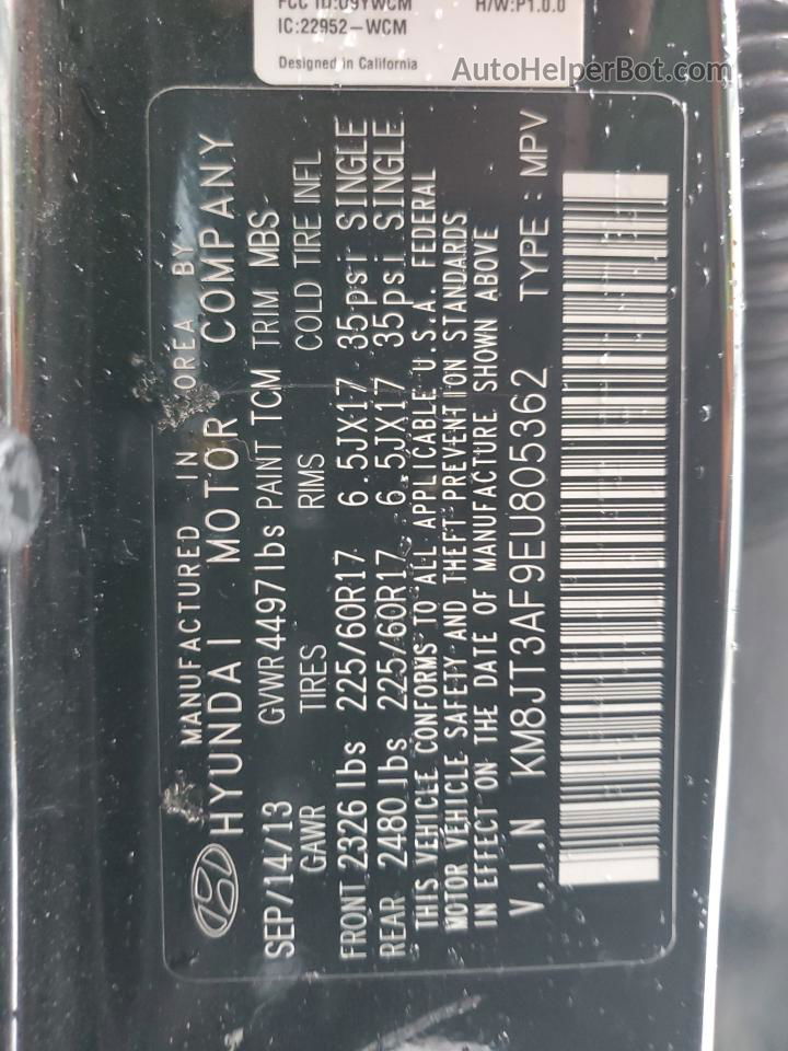 2014 Hyundai Tucson Gls Черный vin: KM8JT3AF9EU805362