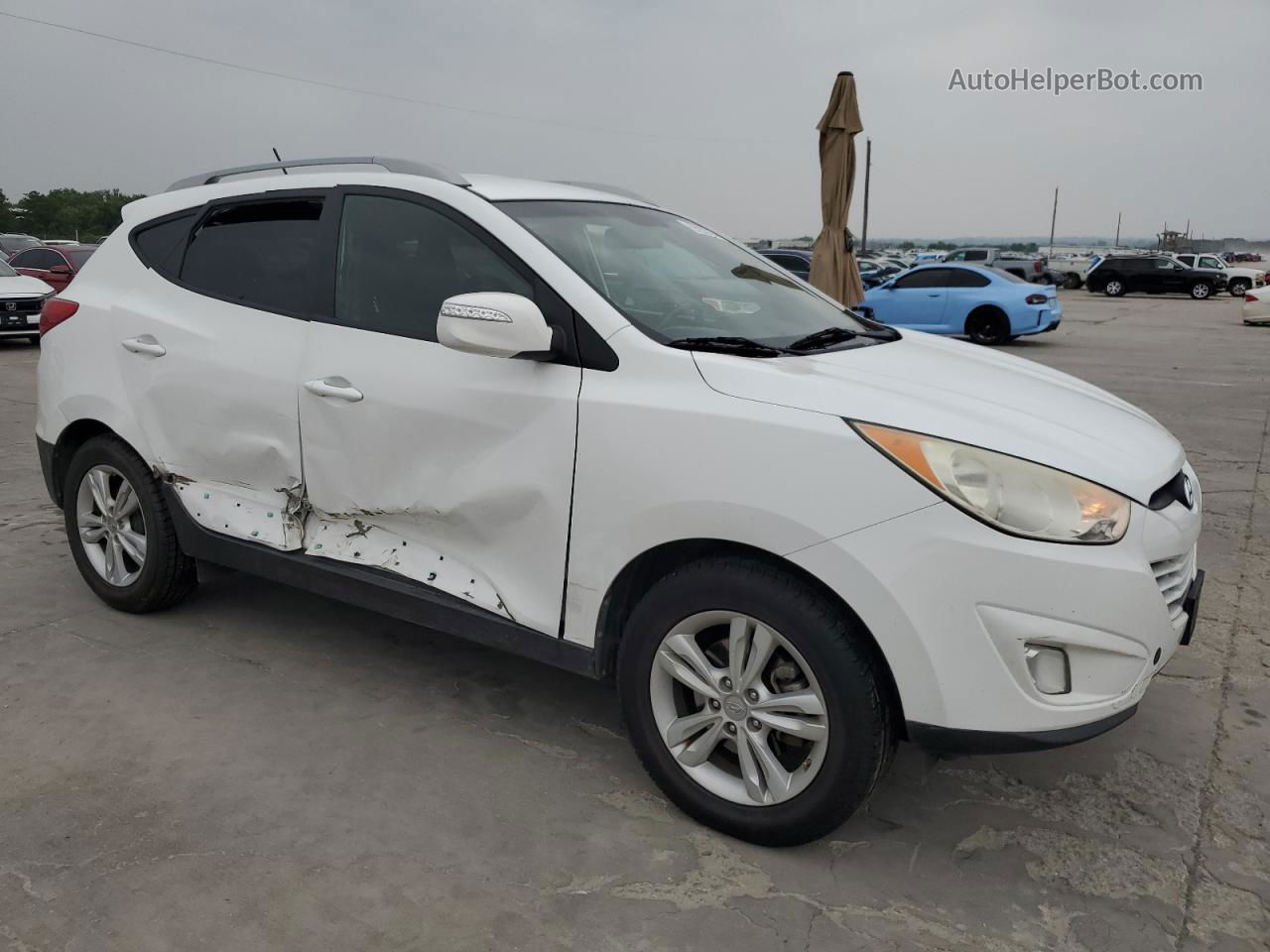 2013 Hyundai Tucson Gls White vin: KM8JU3AC1DU760094