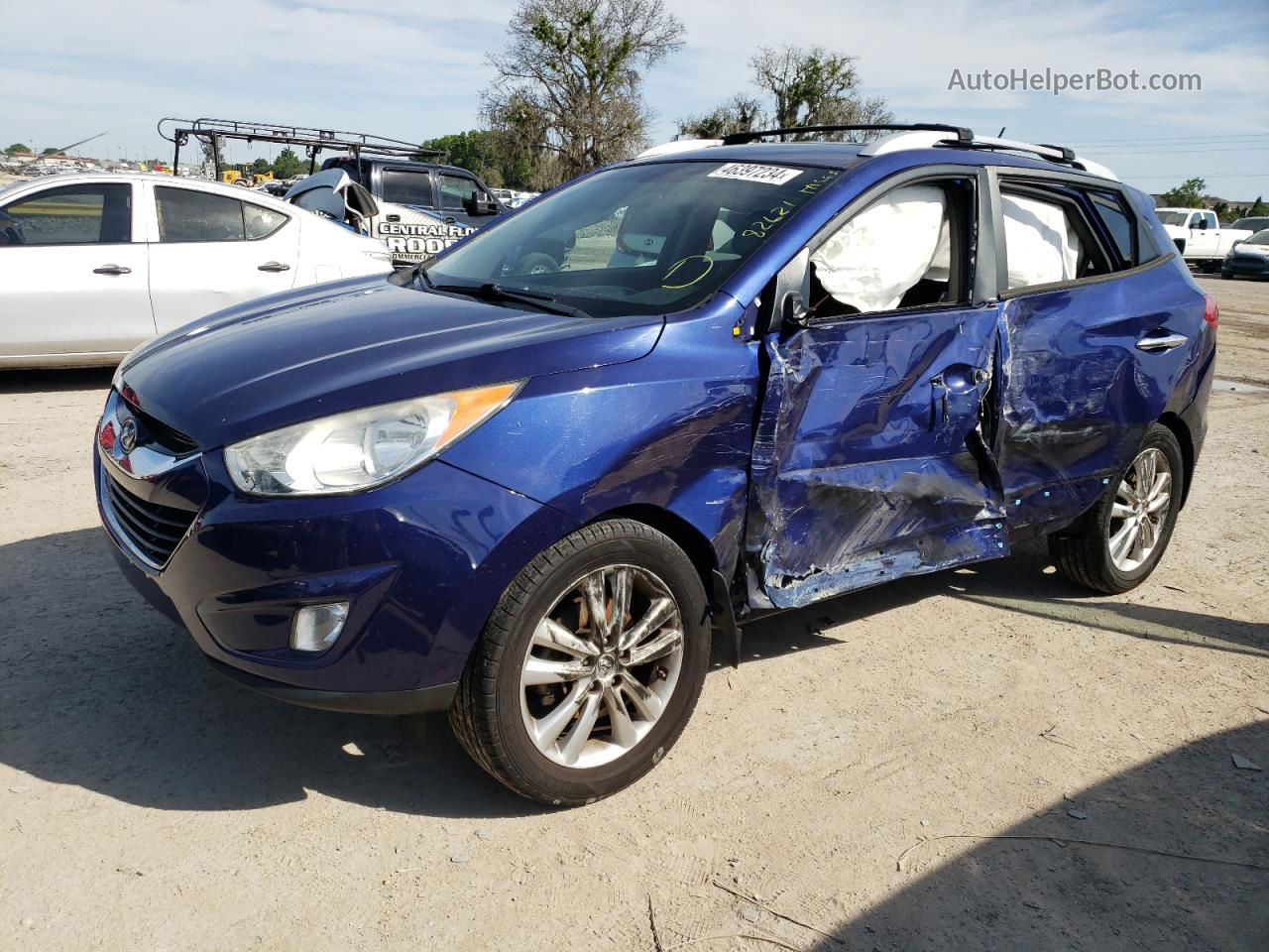 2013 Hyundai Tucson Gls Blue vin: KM8JU3AC4DU589356