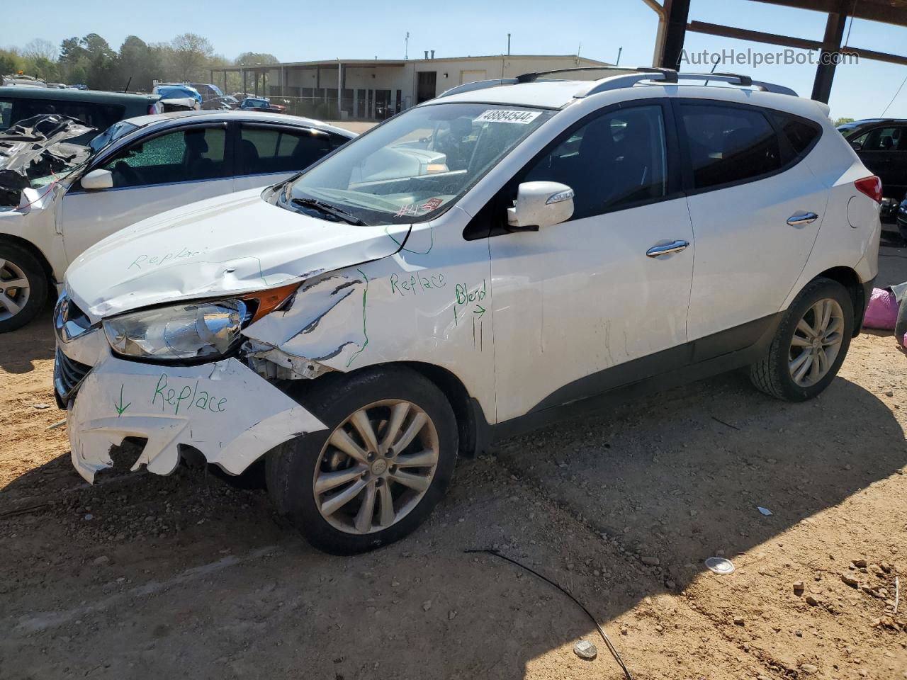 2013 Hyundai Tucson Gls White vin: KM8JU3AC4DU707292