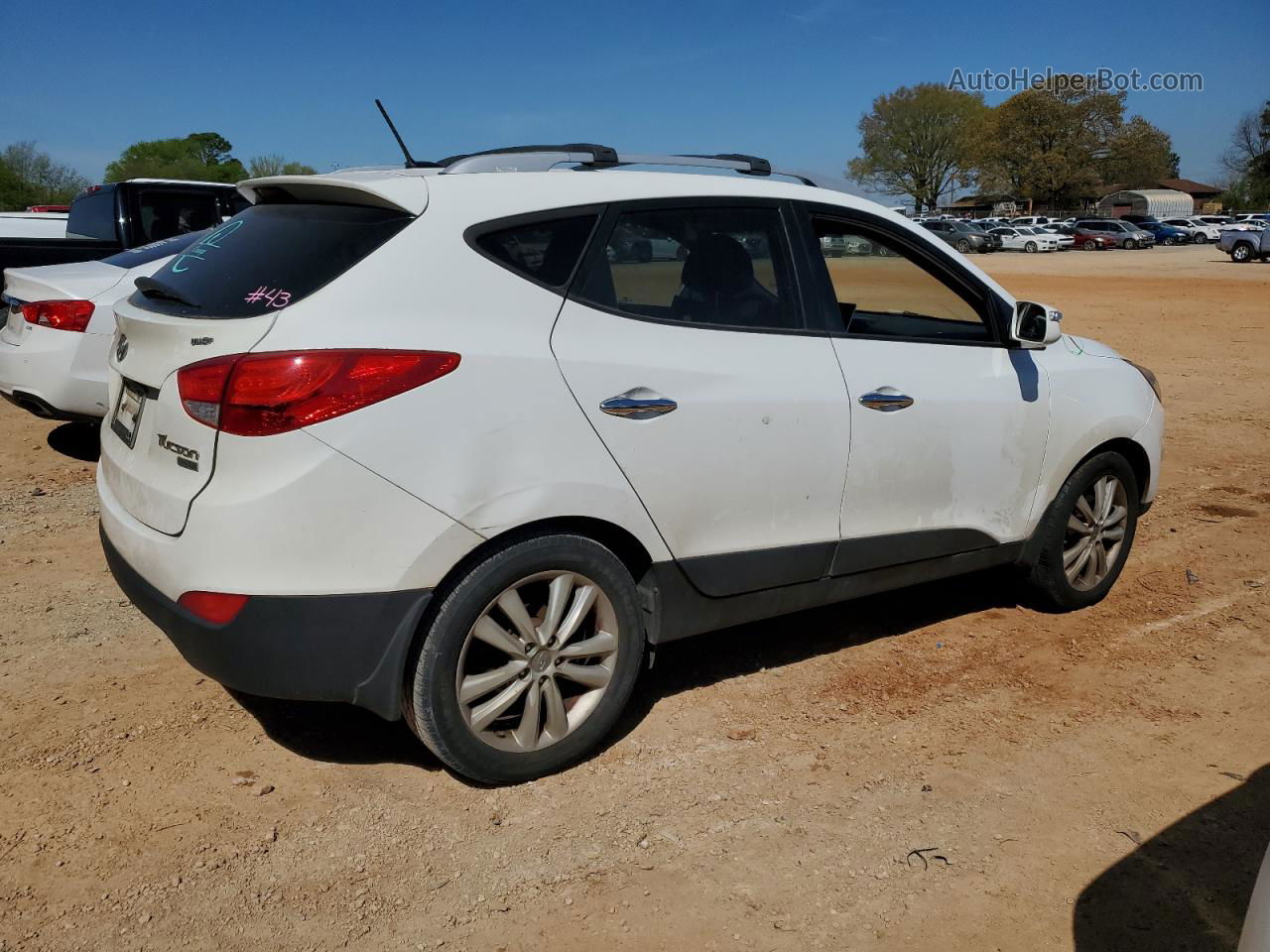 2013 Hyundai Tucson Gls White vin: KM8JU3AC4DU707292