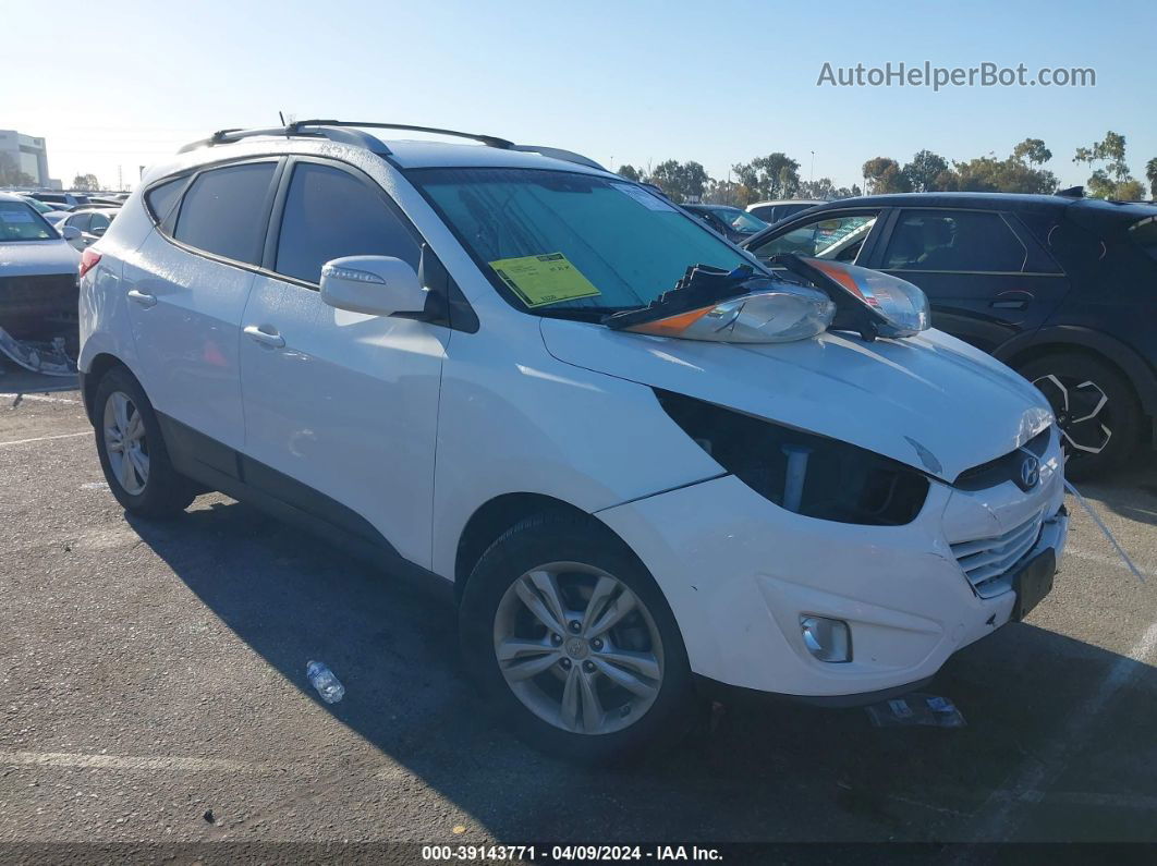 2013 Hyundai Tucson Gls White vin: KM8JU3AC7DU753893