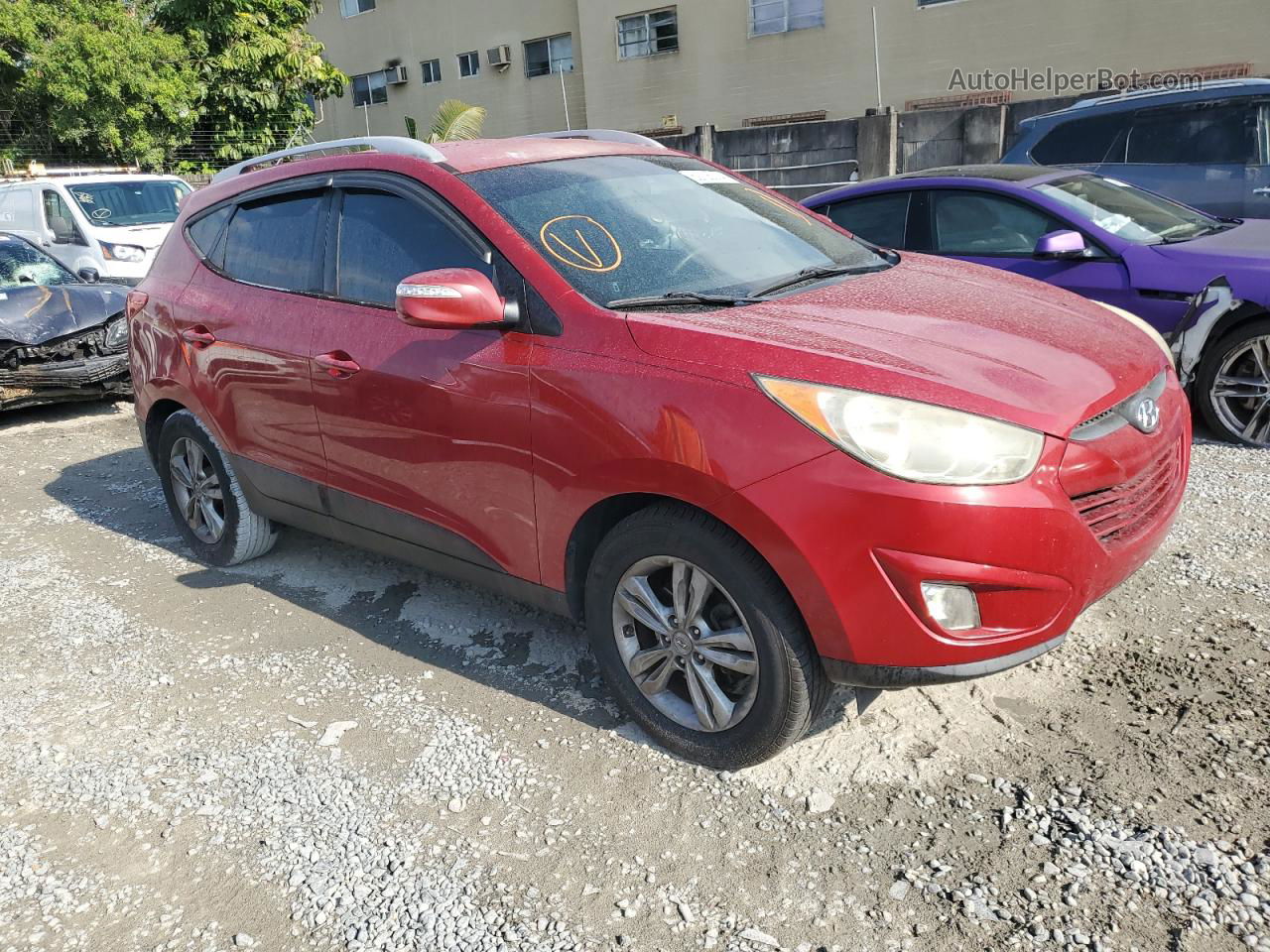 2013 Hyundai Tucson Gls Burgundy vin: KM8JU3AC8DU547465