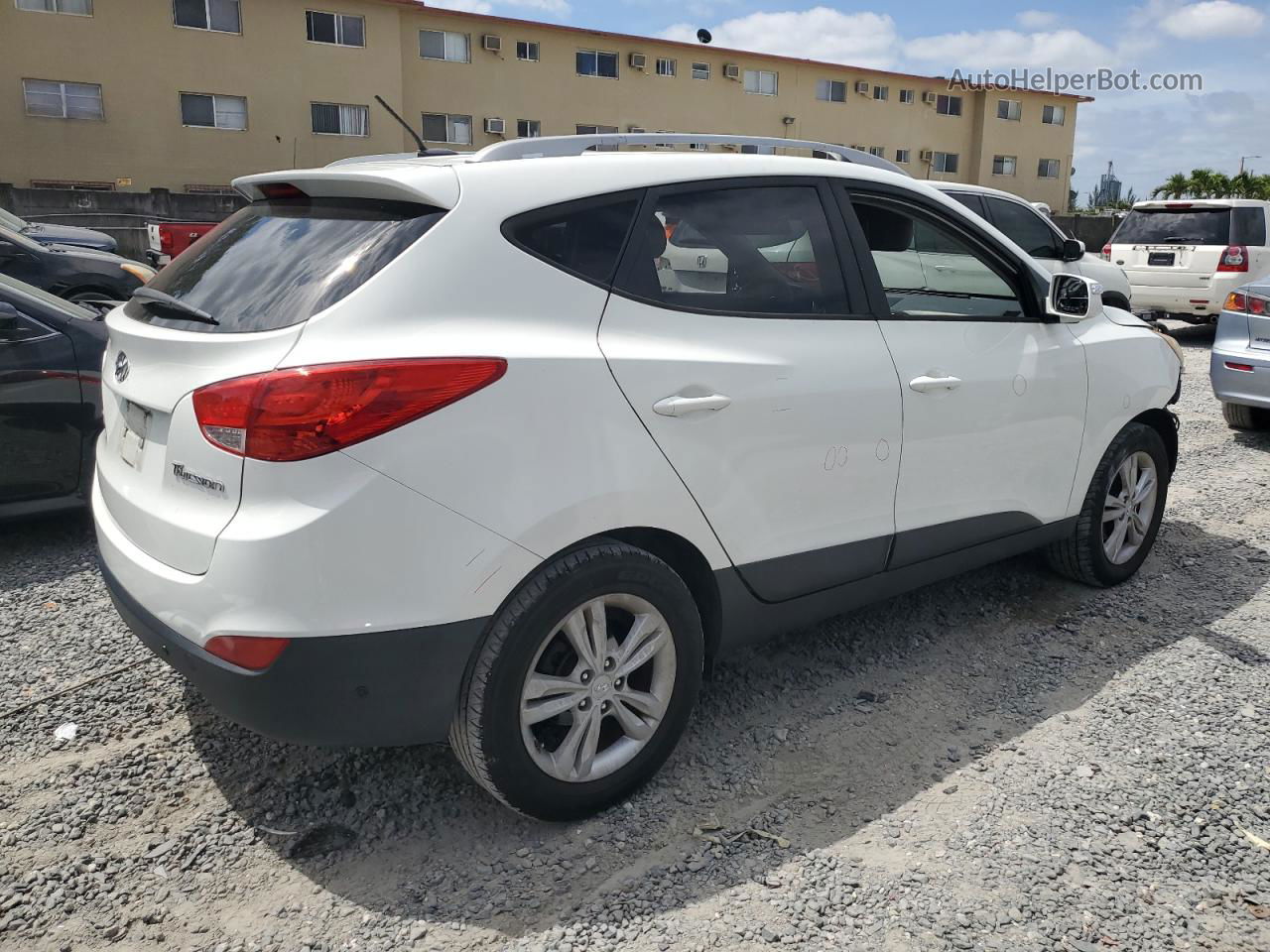 2013 Hyundai Tucson Gls White vin: KM8JU3ACXDU690630