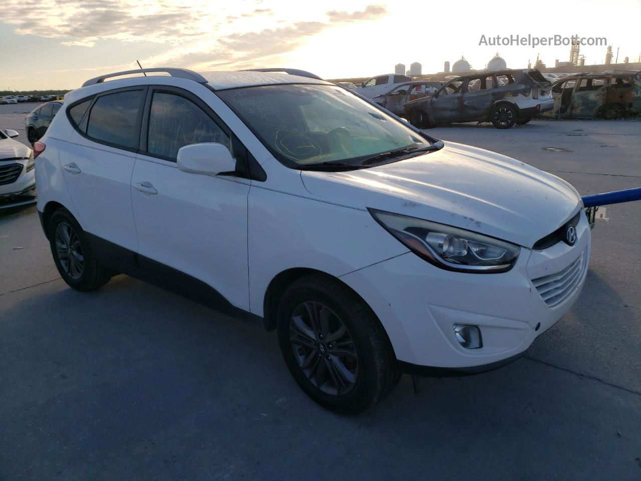 2014 Hyundai Tucson Gls White vin: KM8JU3AG0EU901645