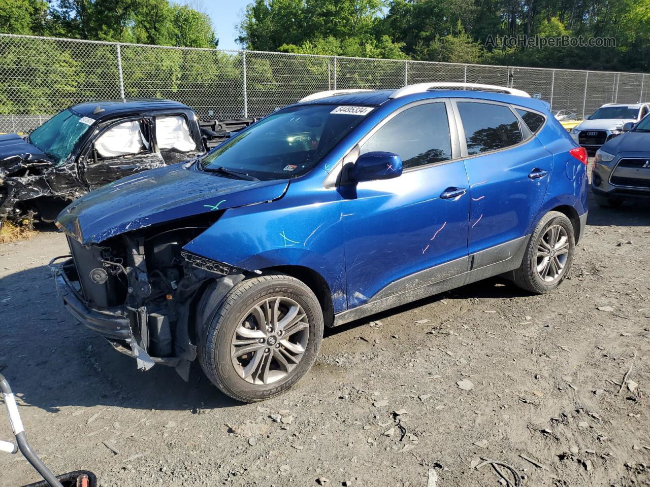 2014 Hyundai Tucson Gls Blue vin: KM8JU3AG1EU940664