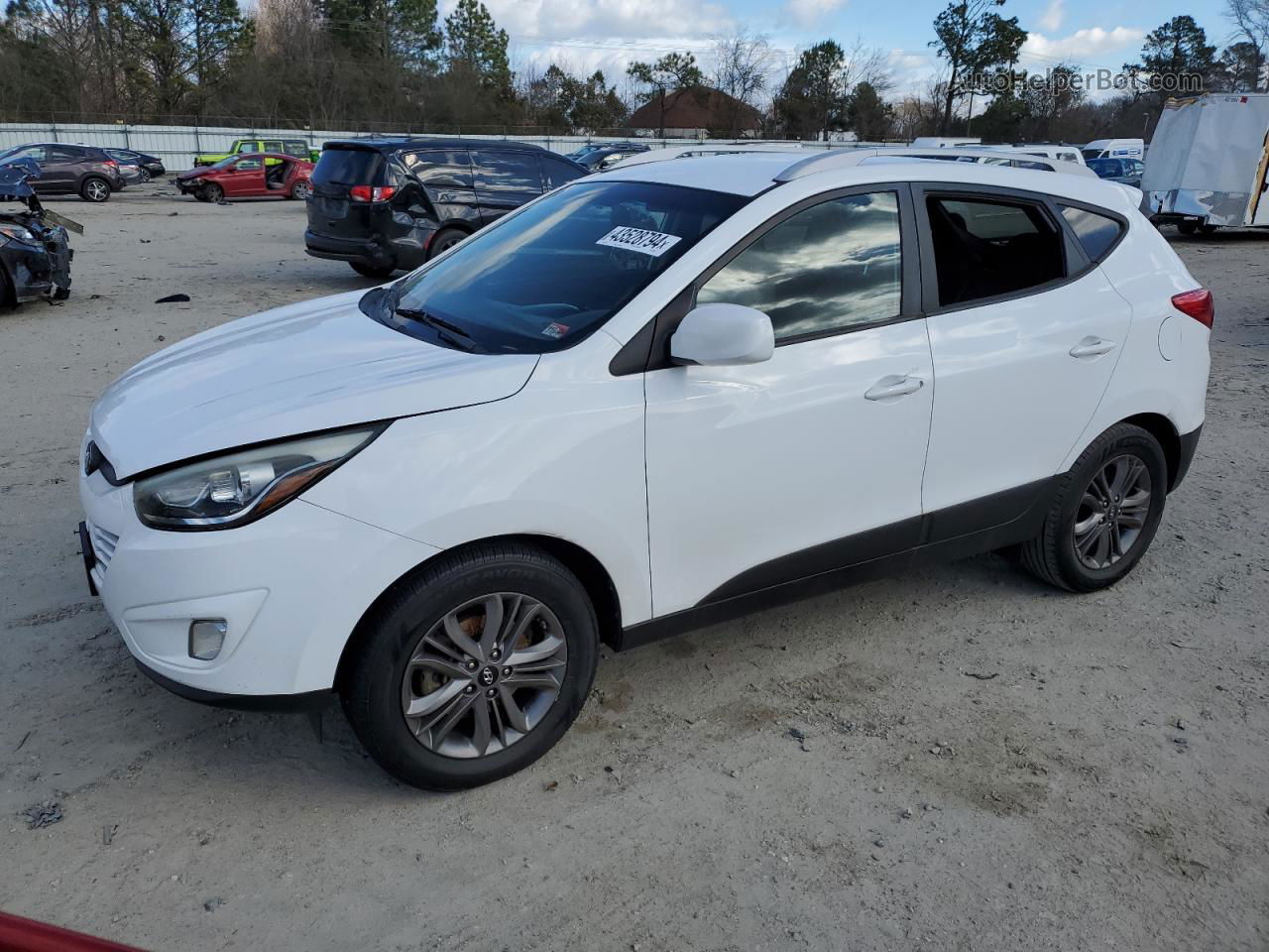 2014 Hyundai Tucson Gls White vin: KM8JU3AG4EU820387