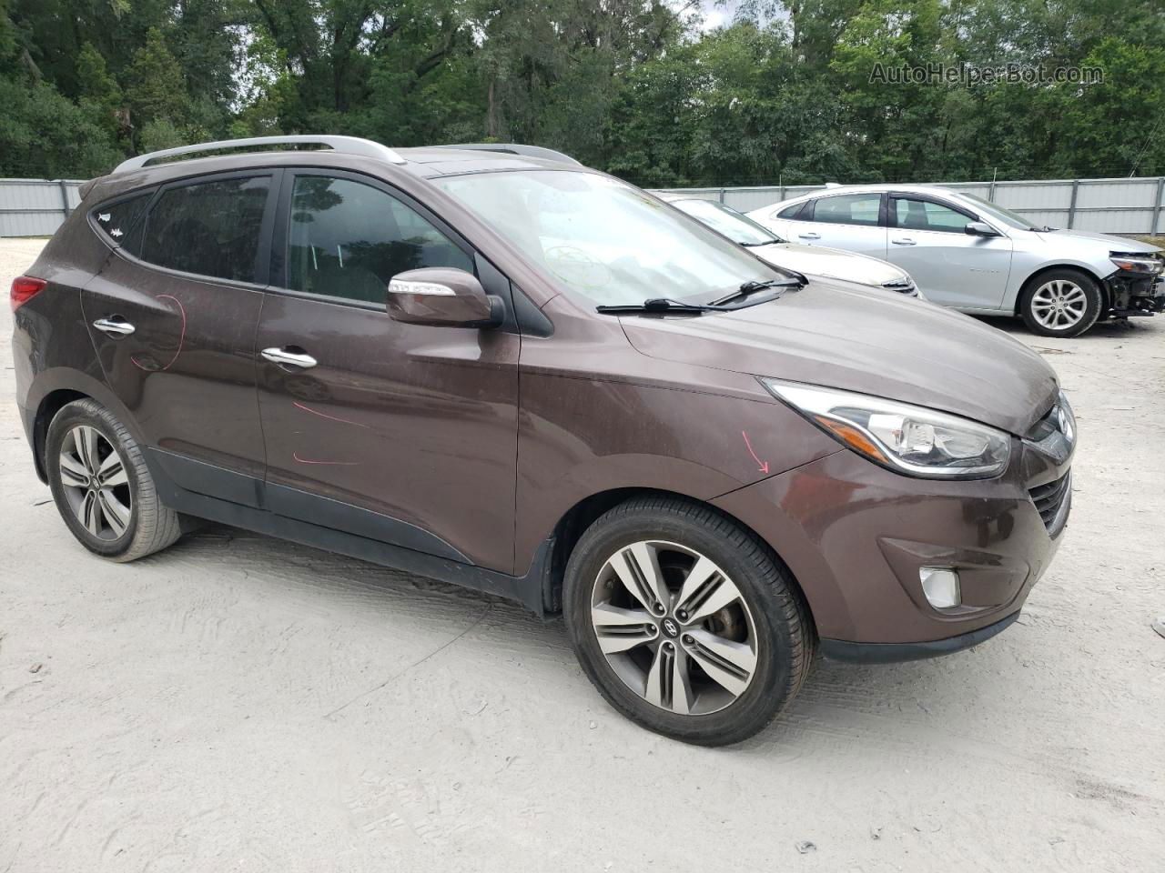 2014 Hyundai Tucson Gls Brown vin: KM8JU3AG4EU923051