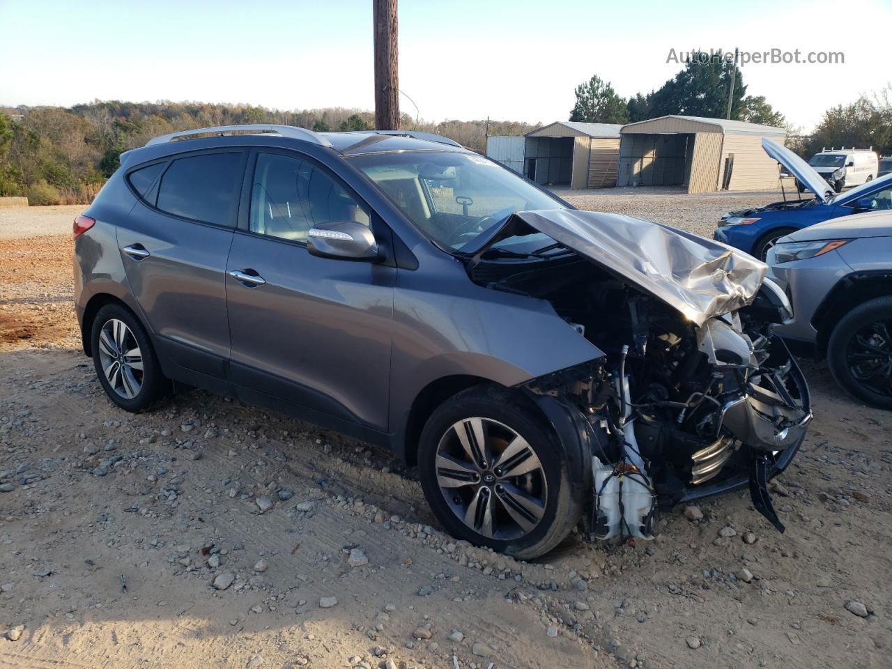 2014 Hyundai Tucson Gls Gray vin: KM8JU3AG5EU798013