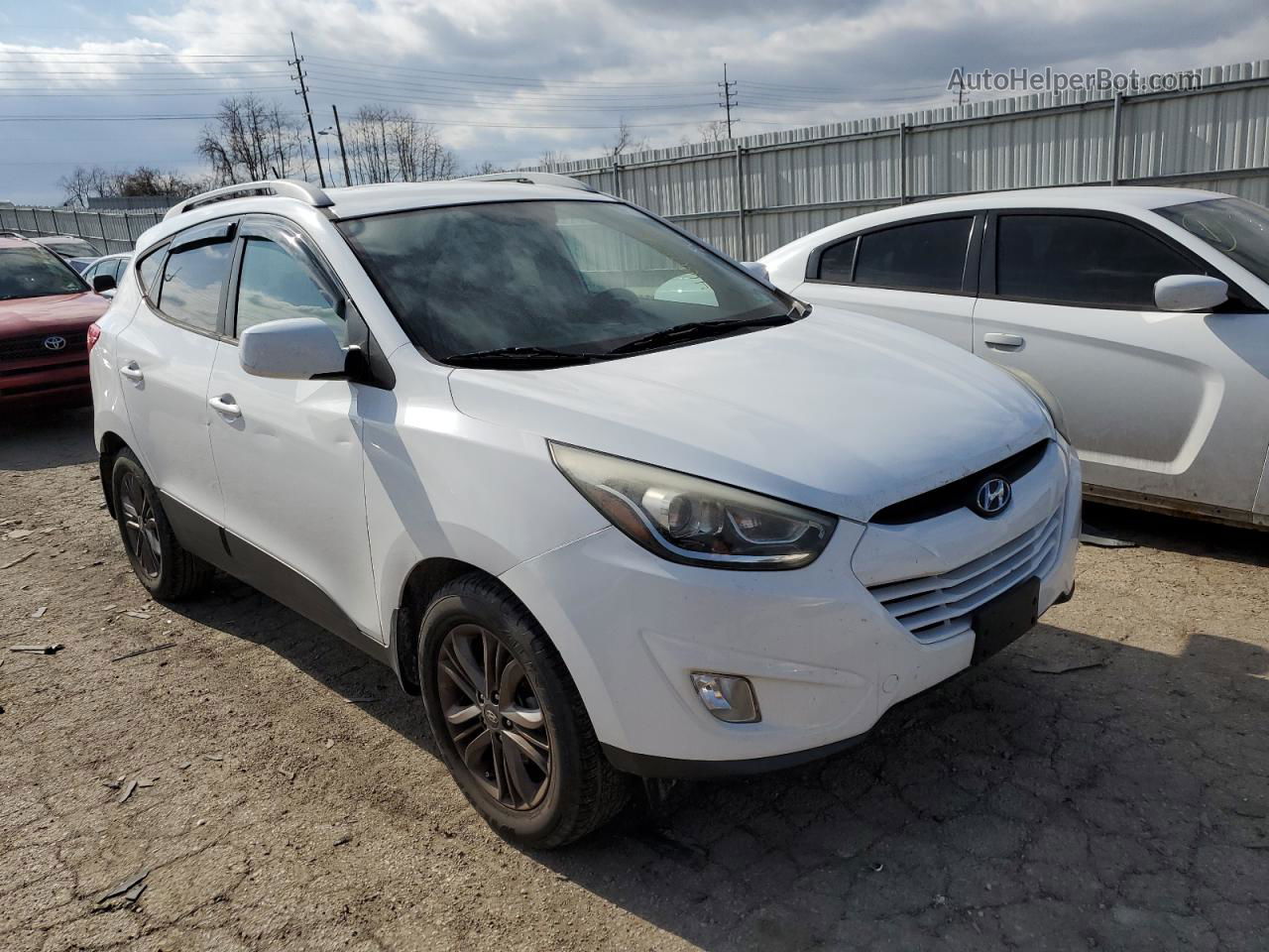 2014 Hyundai Tucson Gls White vin: KM8JU3AG6EU856677