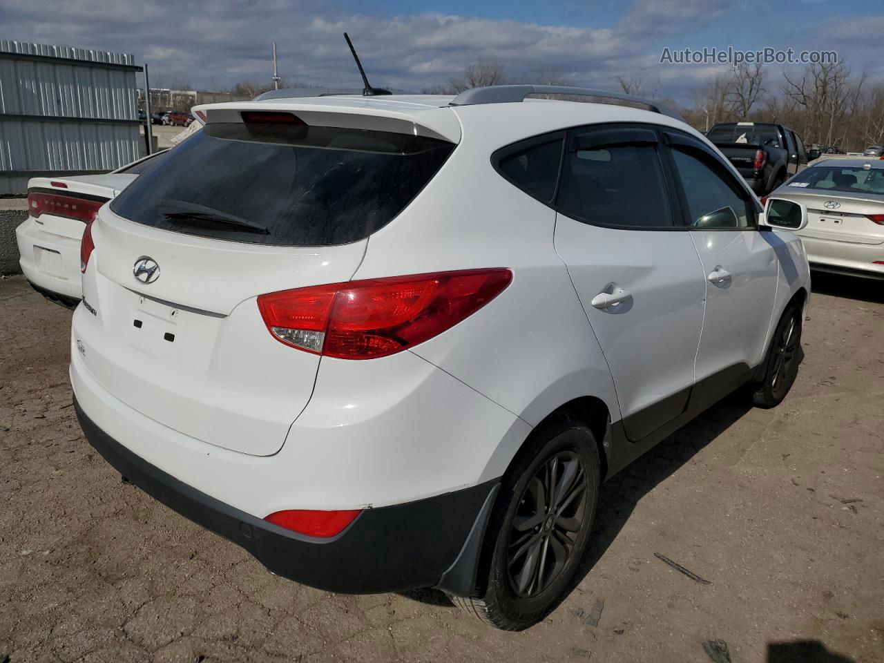 2014 Hyundai Tucson Gls White vin: KM8JU3AG6EU856677