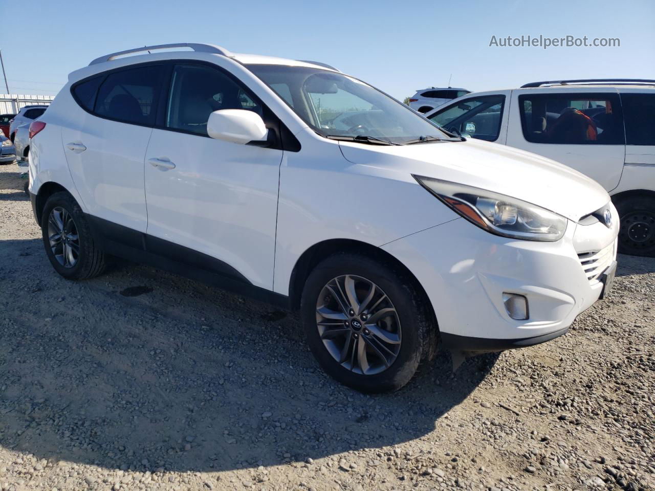 2014 Hyundai Tucson Gls White vin: KM8JU3AG7EU907474