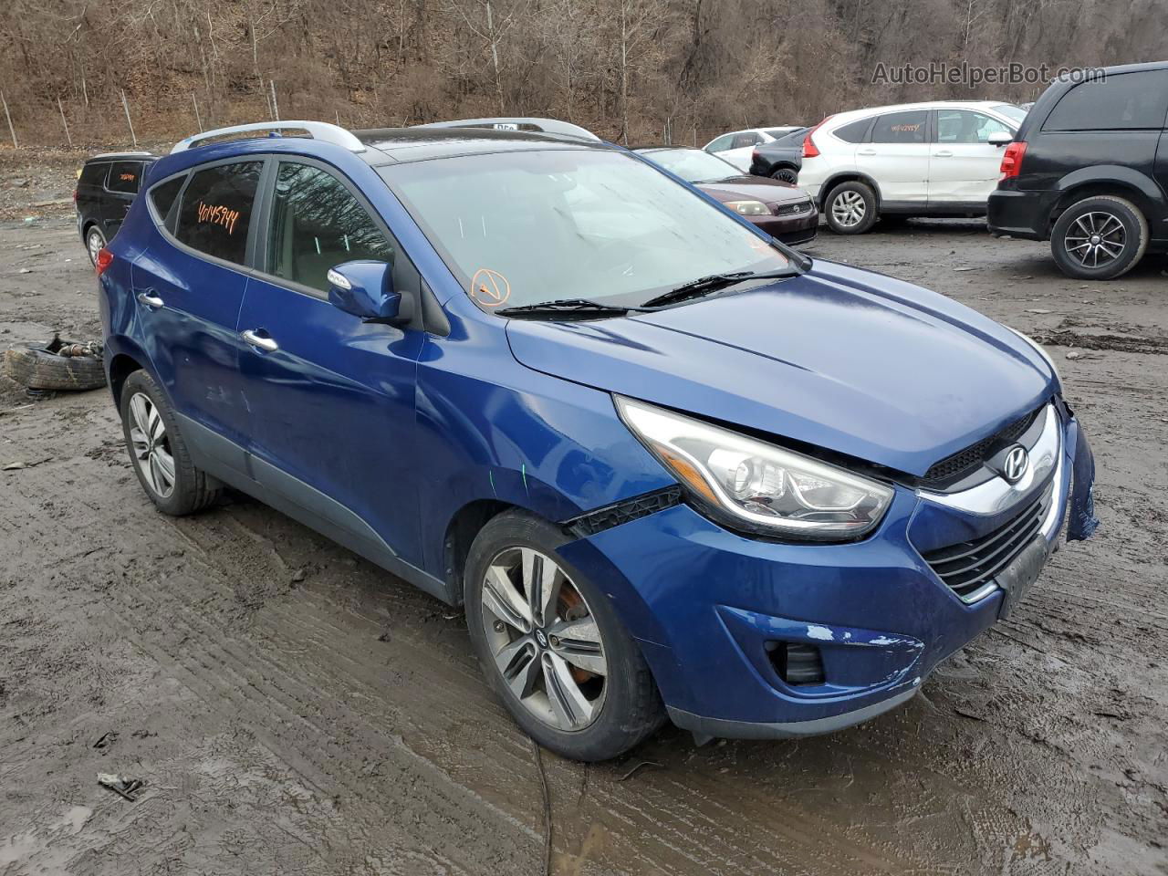 2014 Hyundai Tucson Gls Синий vin: KM8JU3AGXEU942381