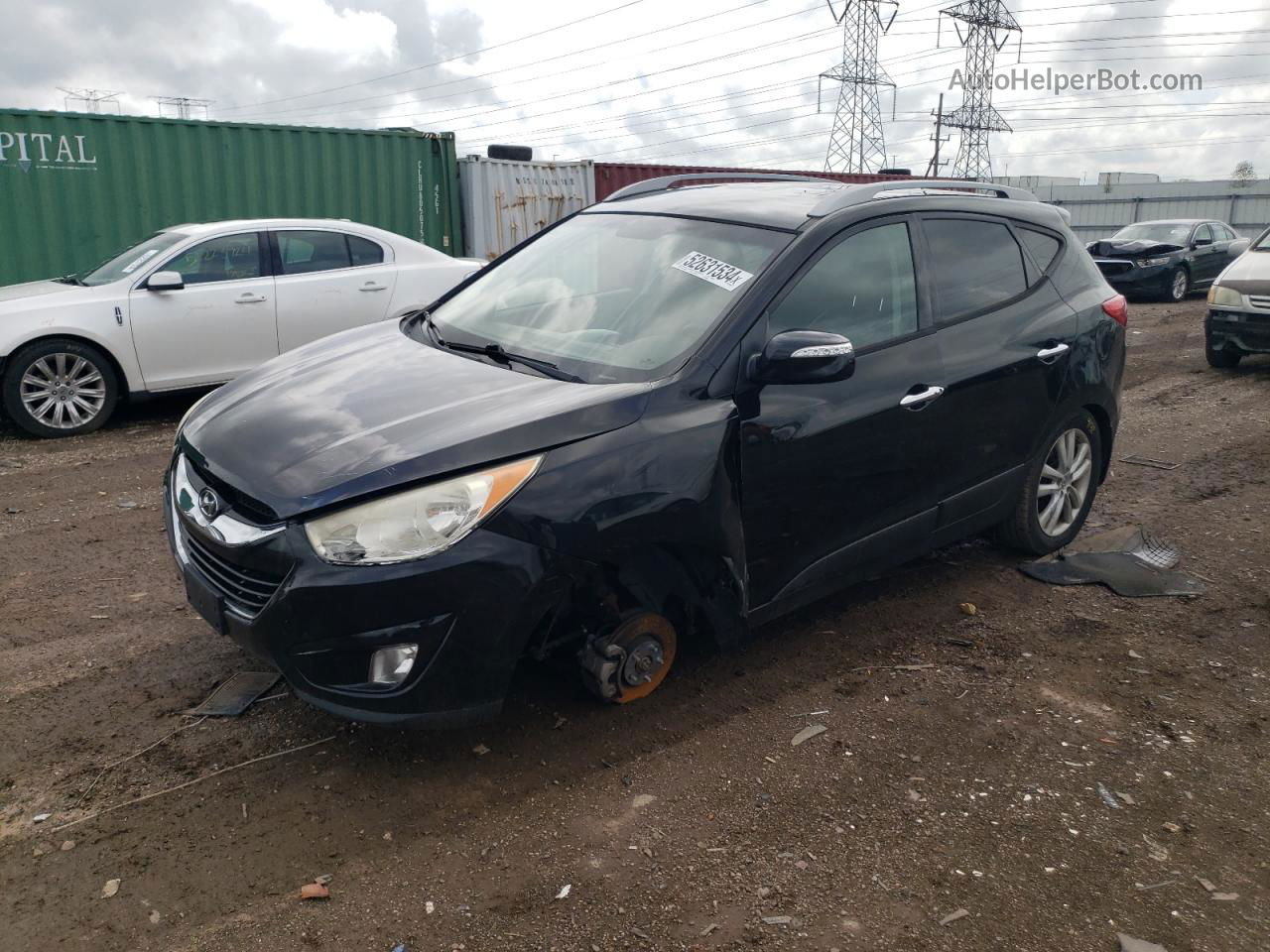 2013 Hyundai Tucson Gls Black vin: KM8JUCAC3DU660028