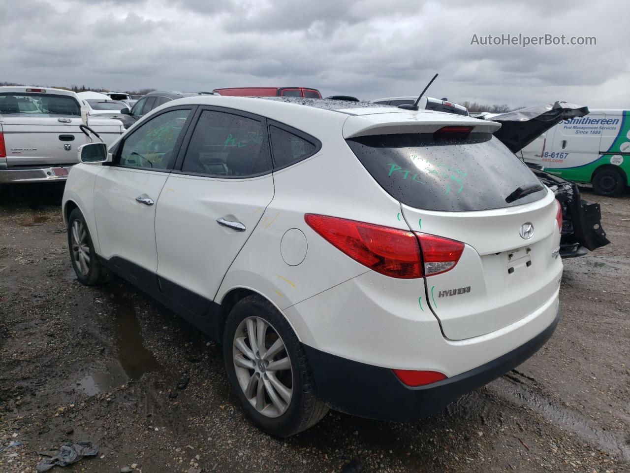 2013 Hyundai Tucson Gls White vin: KM8JUCAC6DU683402