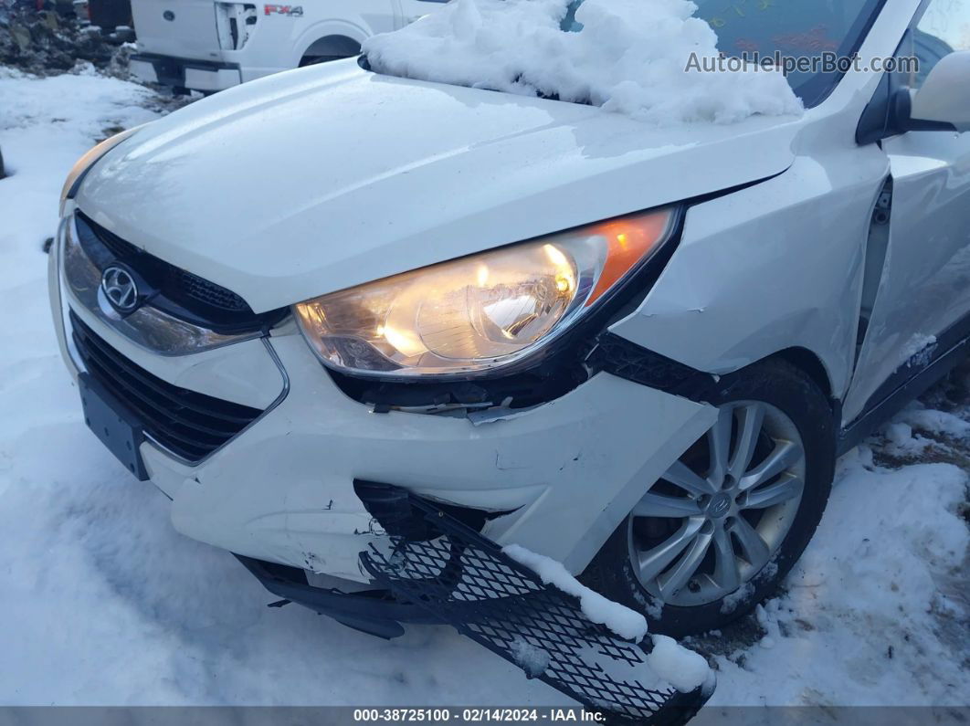 2013 Hyundai Tucson Limited White vin: KM8JUCAC7DU560420