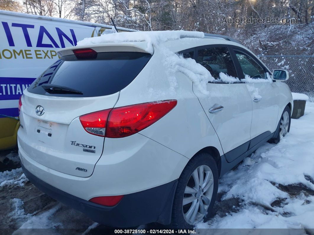 2013 Hyundai Tucson Limited White vin: KM8JUCAC7DU560420