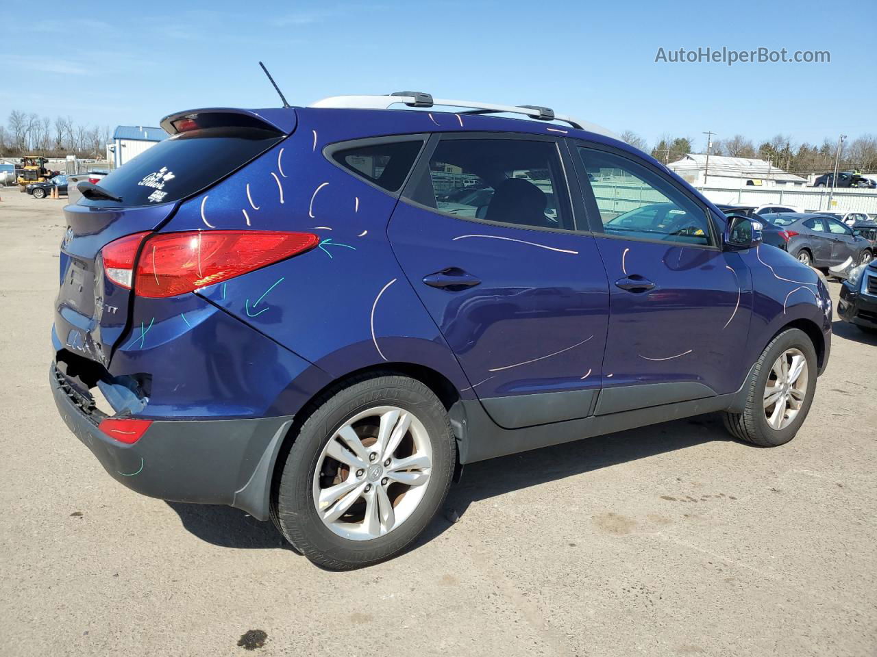 2013 Hyundai Tucson Gls Blue vin: KM8JUCAC8DU609527