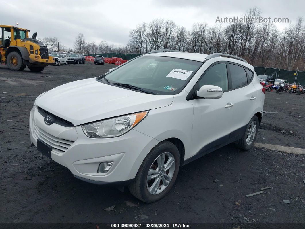 2013 Hyundai Tucson Gls White vin: KM8JUCAC8DU752218