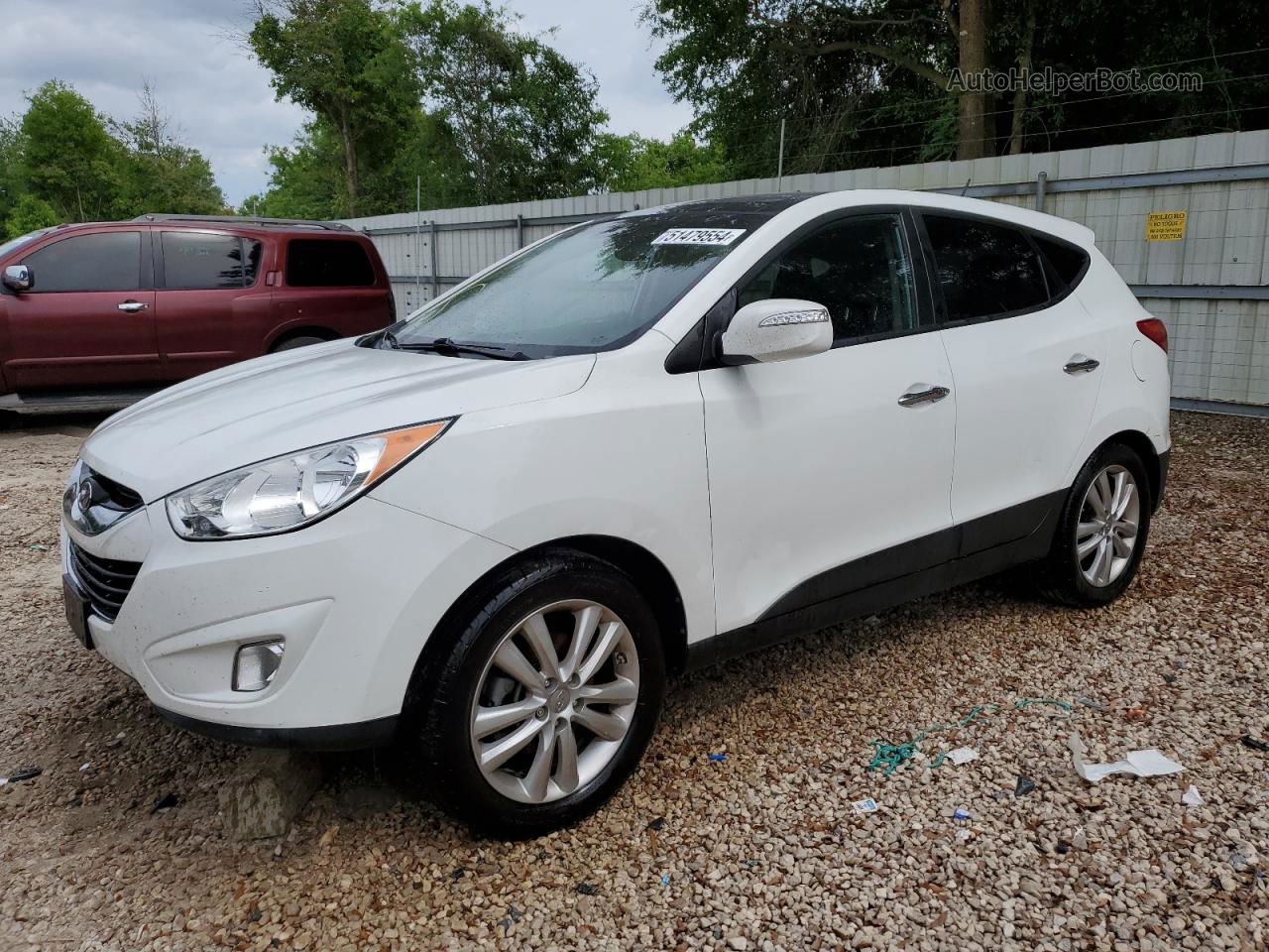 2013 Hyundai Tucson Gls White vin: KM8JUCAC9DU722161