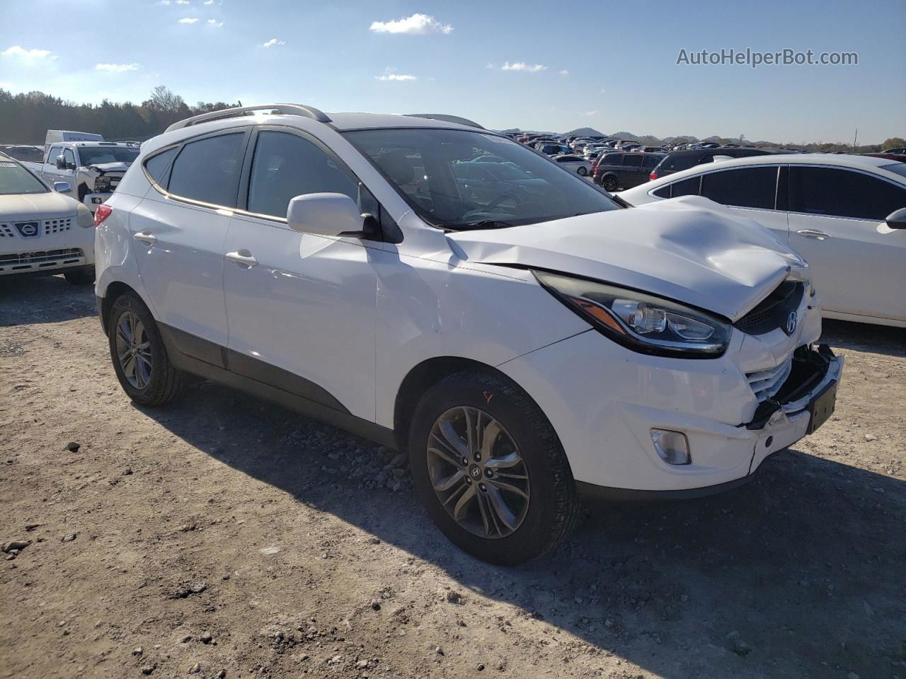 2014 Hyundai Tucson Gls White vin: KM8JUCAG0EU853418