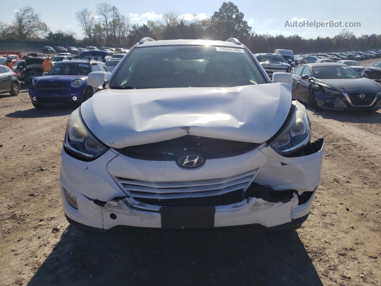 2014 Hyundai Tucson Gls White vin: KM8JUCAG0EU853418