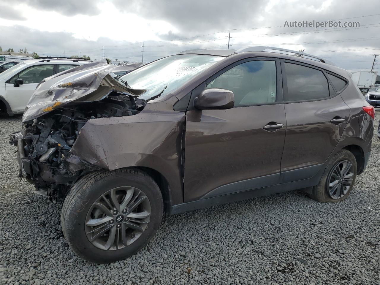 2014 Hyundai Tucson Gls Brown vin: KM8JUCAG0EU883163