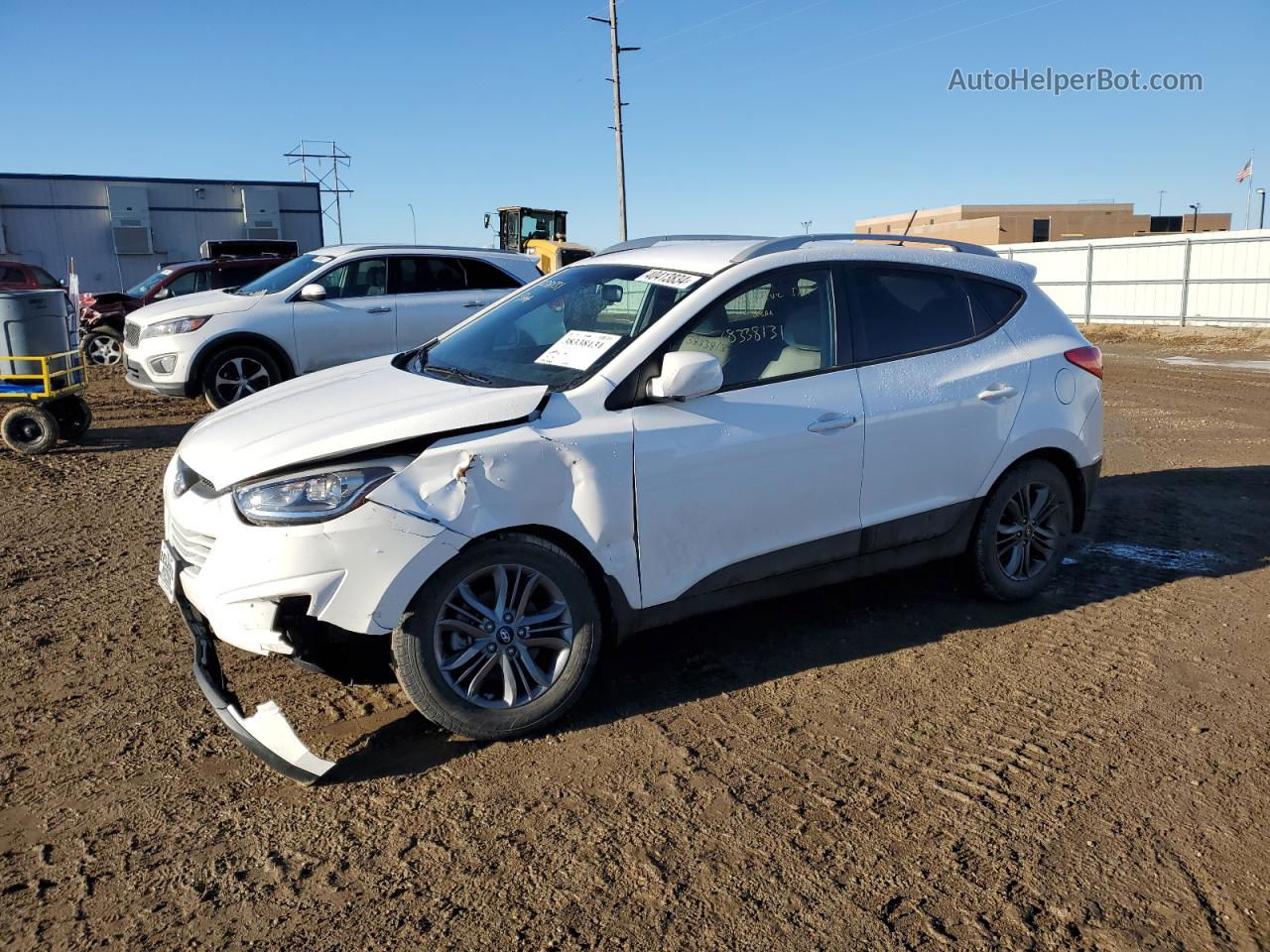 2014 Hyundai Tucson Gls White vin: KM8JUCAG2EU907379